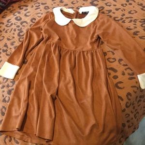 Brown  dress with Peter Pan collar